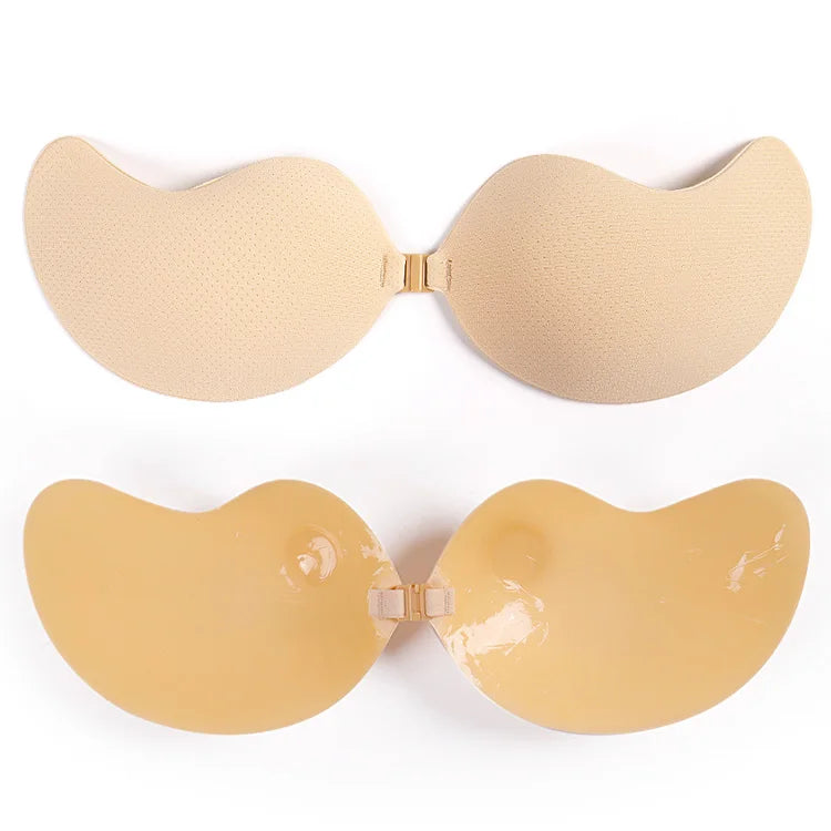 Nude Dustproof Thin Silicone Bra Invisible Strapless Backless Design with Mango Cup Wire-Free Everyday Style