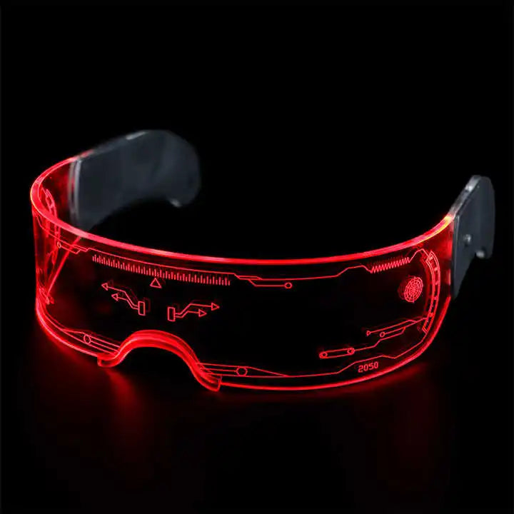 Foldable LED Light-Up Visor Glasses Cyberpunk Luminous Sunglasses for Advertising for Christmas Easter Graduation or Ramadan