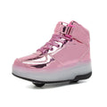 Unisex Flashing Led Shoes with 2 Wheels Rechargeable Skate Roller Shoes