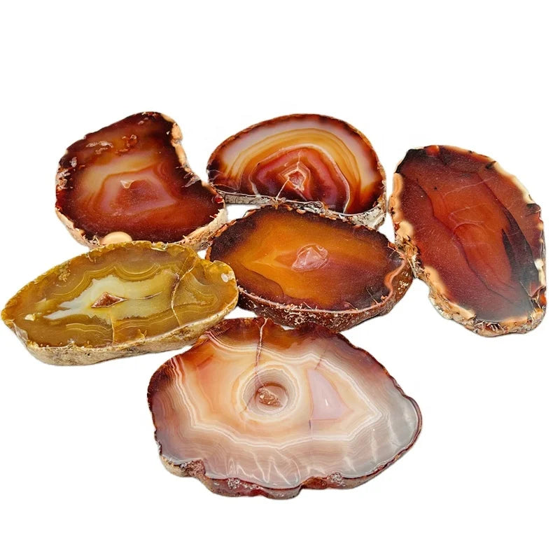 Wholesale Natural Quartz Crystal Slab Carnelian Slice  for Home Decoration