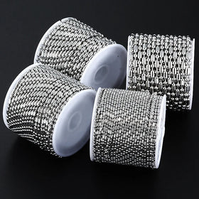 New stainless steel chain long and short bead fashion DIY necklace bracelet European American hipster titanium accessories