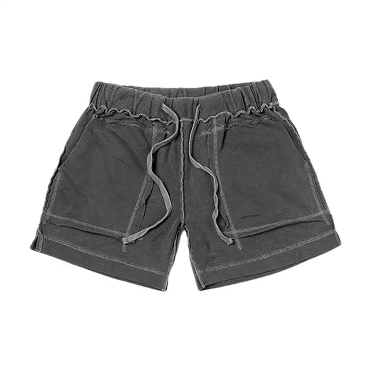 OEM Vintage Acid Wash French Terry Cotton Puff Print Shorts for Men 100% Eco-Friendly Cotton Casual Style