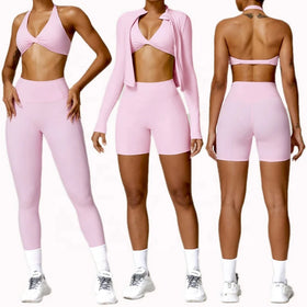 New Yoga Gym Fitness Sets Scrunch Butt Leggings Yoga Sets Fitness Running Gym Set for Women