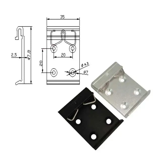 Internal Standard Aluminum Alloy Din Rail Buckle 35 mm 20mm Din Rail ClampMounting Clip