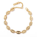 Minimalist Cute Charm Bracelets Fashion Pig Nose INS Chain Link 18K Gold Plated Brass Coffee Bean Shape Women's Engagement GRS