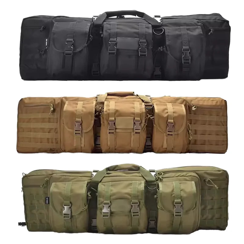 600D Waterproof Tactical Gear Molle Holster Double Gun Bag for Outdoor Activities Shooting Hunting Backpack