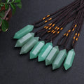DAIHE Healing Gemstone Crystal Hexagonal Column Fengshui Energy Spiritual Natural Stone Couple Necklace
