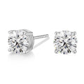 OAHLAN Classic Design 925 Sterling Silver Earrings Round Cubic Zirconia Stud Earrings Hypoallergenic CZ Earring for Women
