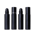 Wholesale Obsidian Roller Essential Oil Tube Cosmetic Packaging 10ml Empty Matte Shinning Black Perfume Glass Roll on Bottle