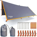Outdoor Camping Tent Rain Fly Tarp PVC-Coated Polyester Woven 3000 Waterproof Lightweight Survival Gear Shelter for Camping