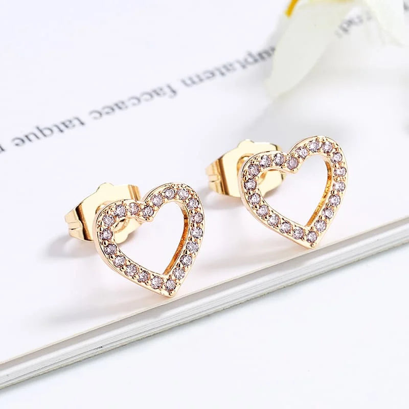 Bulk Ear Lobe Piercing Aesthetic Ladies and Girls 18k Small Plated Gold Minimalist Dainty Heart Stud Earrings