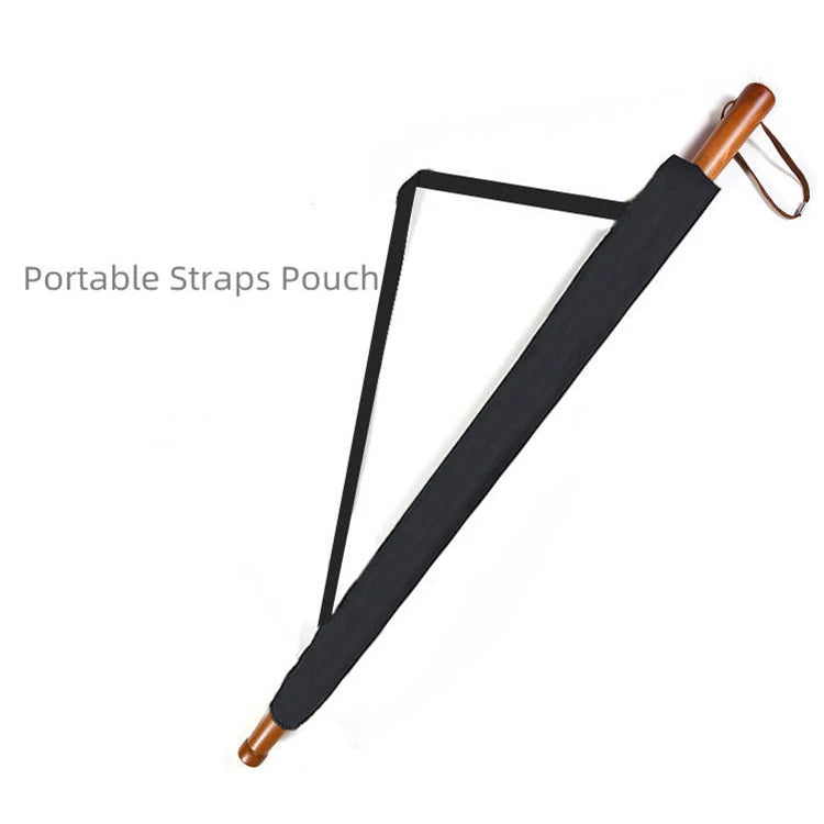 Large Windproof Waterproof Sun Golf Umbrella with Straight Wooden Handle Customizable Logo Solid Color Manual Open Umbrella