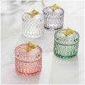 Luxury Wholesale Custom Colored Handmade Beauty Design Home Decoration Glassware With Gold Lid Glass Jewelry Jar