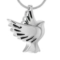 New Christian Pigeon Cremation Ash Holder Silver Plated Stainless Steel Pet Necklace Pendant Bird Urn Jewelry Funeral Keepsake