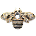 Custom Big Size Jewelry Rhinestone Crystal Fashion Brooches Pin Bee Honeybee Lady Dress Accessories Brooch Wholesale
