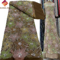 European Elegant Wedding Dress Fabric 3D Flower Pearls Beaded Applique French Sequins Embroidery Bridal Tulle Mesh Lace Fabric