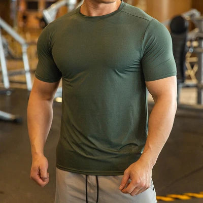 Mens Athletic Top Activewear Shirt Men Running  Clothes Gym Lightweight Sports Elastic t Shirts