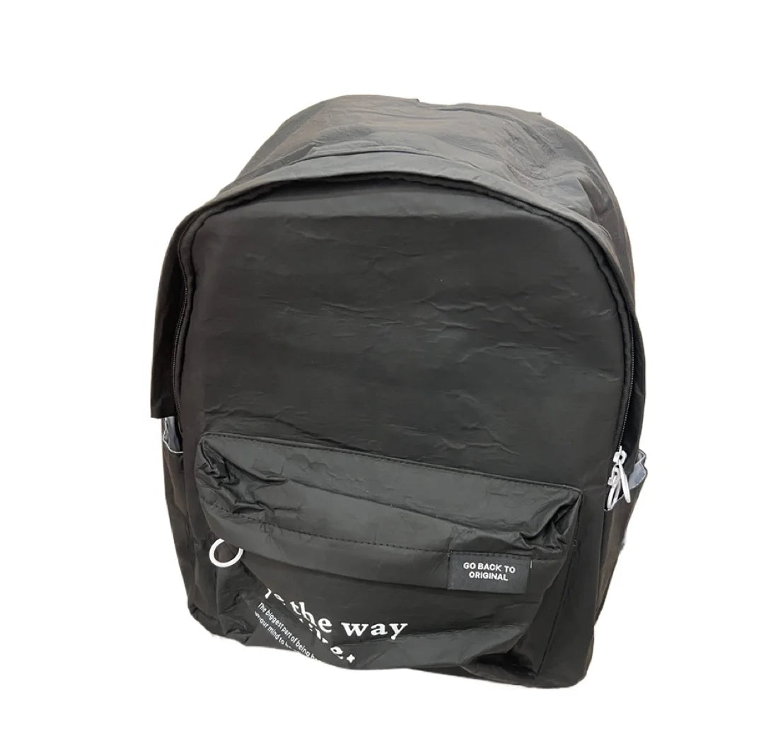Custom Logo Handmade Sew Zipper Polyester Lining Waterproof DuPont Paper Fashion Backpack with Adjustable Shoulder Straps