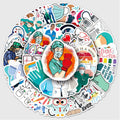 50pcs Doctor Nurse Waterproof PVC Graffiti Decorative Sticker Packs for Cup Bottle Notebook Luggage Laptop Skateboard