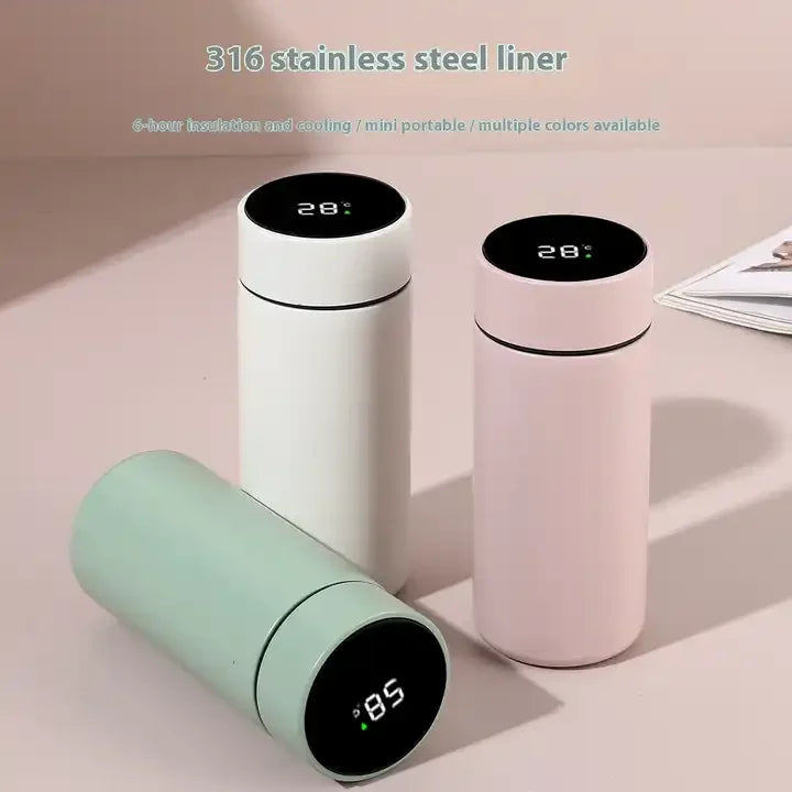 Customizable 12OZ Stainless Steel Smart Water Bottle Eco-Friendly Thermal Design with Lid for Travel Smart Coffee Mug Warmer