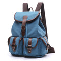 Wholesale Coffee Vintage Back Pack Bag Male Drawstring Rucksack Hipster School Man Canvas Leather Backpack for Women Men