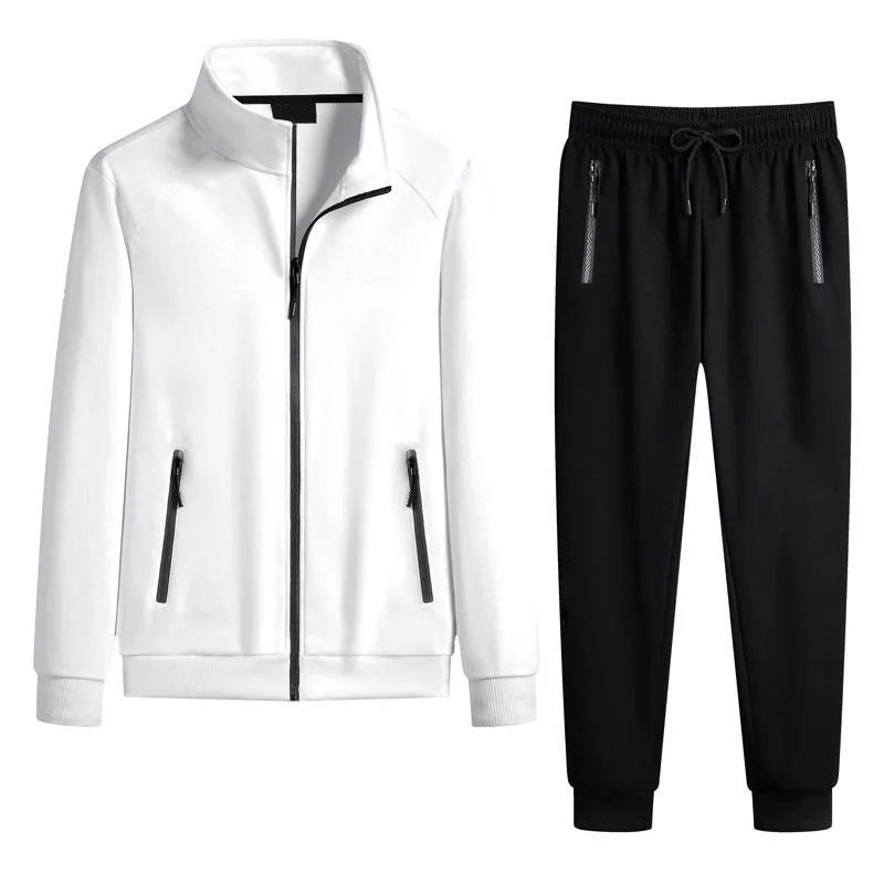 Factory Sales Customize Logo Men's Sweatsuit Joggers 2 Piece Set Men Zipper Joggers Suits Cotton Training Wear for Men