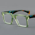 2024 Men Designer Acetate Optical Eyewear Light Blue Plate Big Square Optical Frame Acetate Glasses Custom Logo