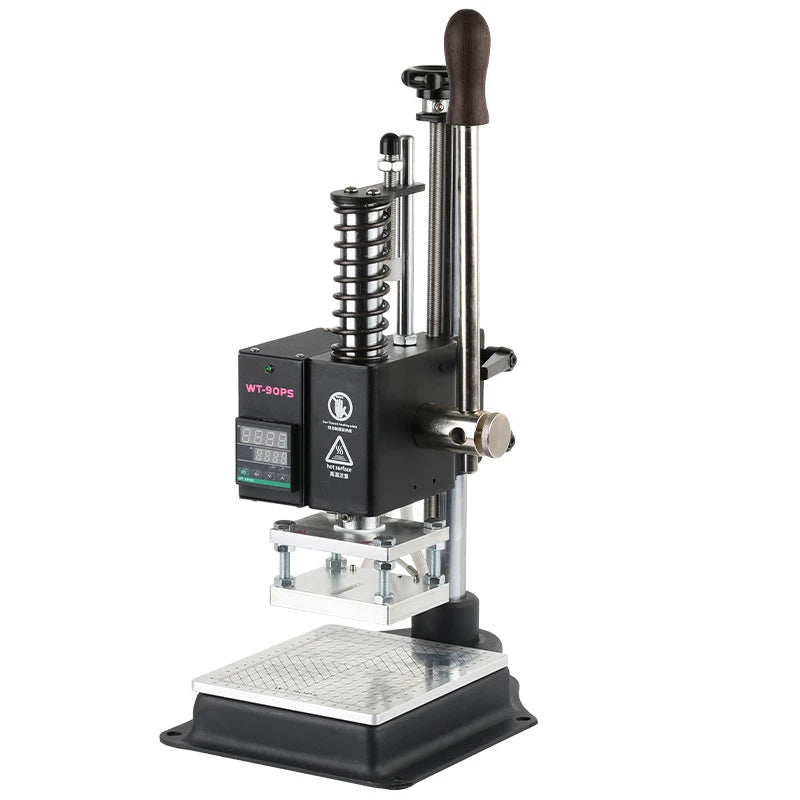 Wood Branding Iron With Heating Arbor Press Wood Branding and Gold Foiling With 500w Digital Temperature Control Unit.