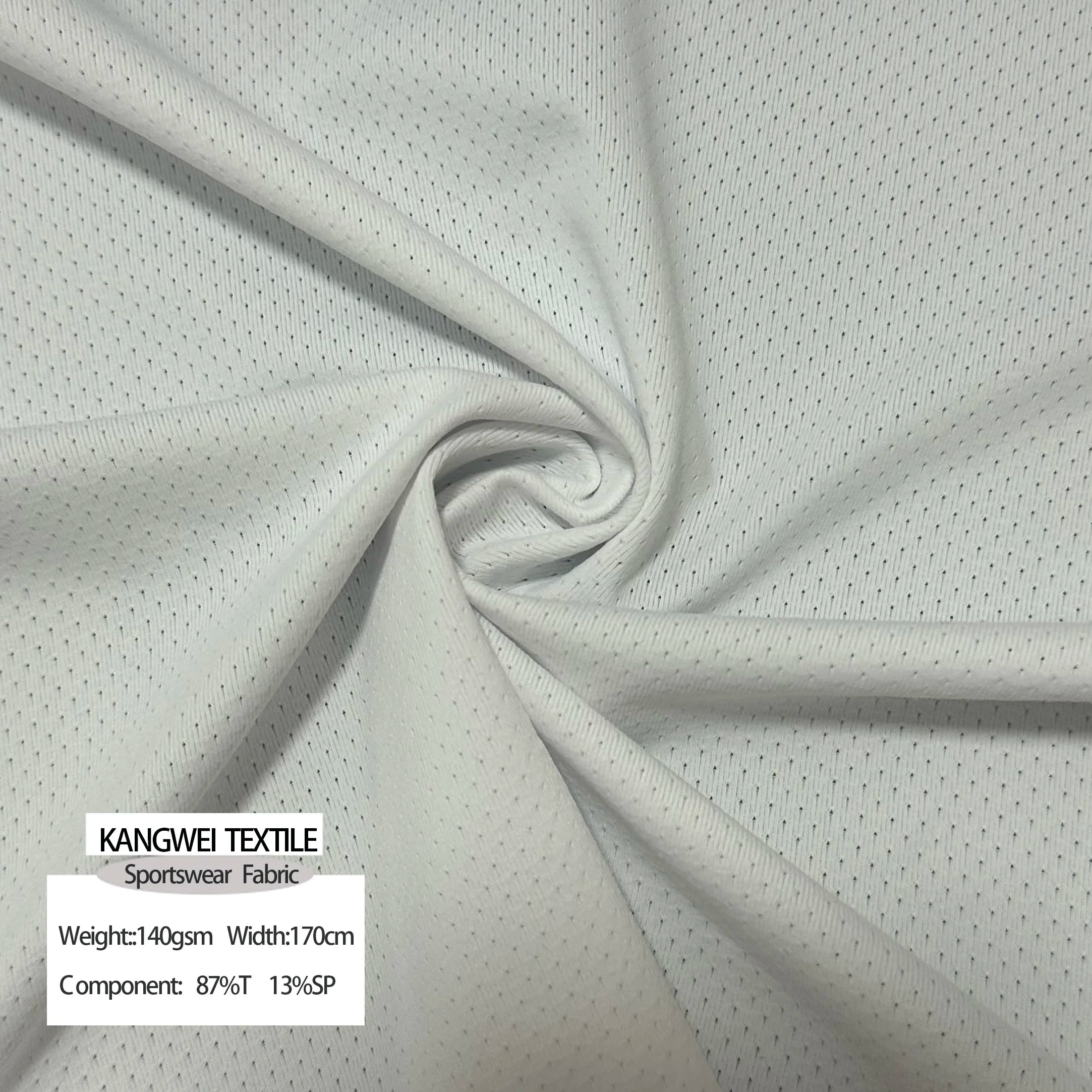170cm 140gsm 87% Polyester & 13% Spandex 4 Way Stretch Cotton Feel Mesh Fabric Quick Dry Sublimation Comfortable Football Jersey