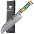 WILDMOK Professional 7 Inch Japanese 67 Layers Damascus Steel Kitchen Knife Santoku Chef Knife with Resin Handle