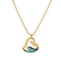 Hawaiian Jewelry Wholesale 18K Gold Heart Hawaiian Jewelry Ablane Shell Pendant Necklace Sea Wave Designer Necklace