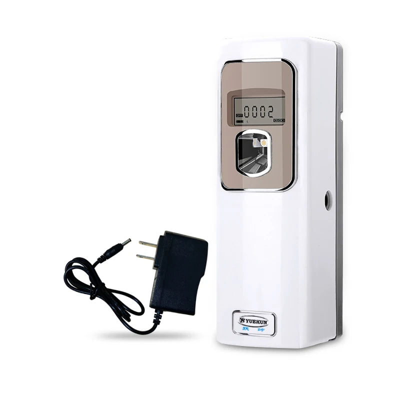 D Battery DC Operated Eco-friendly Hotel Wall-Mounted LCD Auto Air Freshener Dispenser Automatic Electric Aerosol Perfume