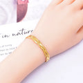 Hip Hop Jewelry Layered Stacking Stainless Steel Bracelets Women Triple Twisted 18k Gold Herringbone Flat Snake Chain Bracelet
