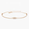 LOZRUNVE 925 Sterling Silver Statement Bezel Double Diamond CZ Charm Bracelet Gold Plated 18k