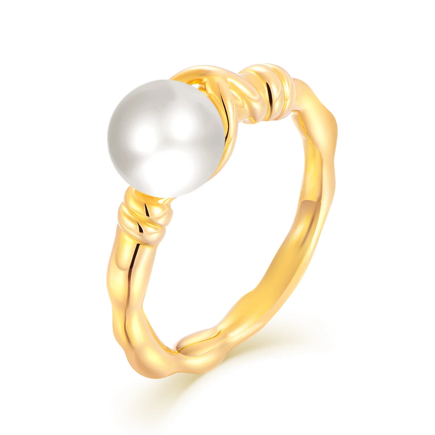 QX Fine Jewelry Custom Oem 925 Sterling Silver 18k Gold Plated Fresh Water Pearl Rings for Women Wholesale Party Gift