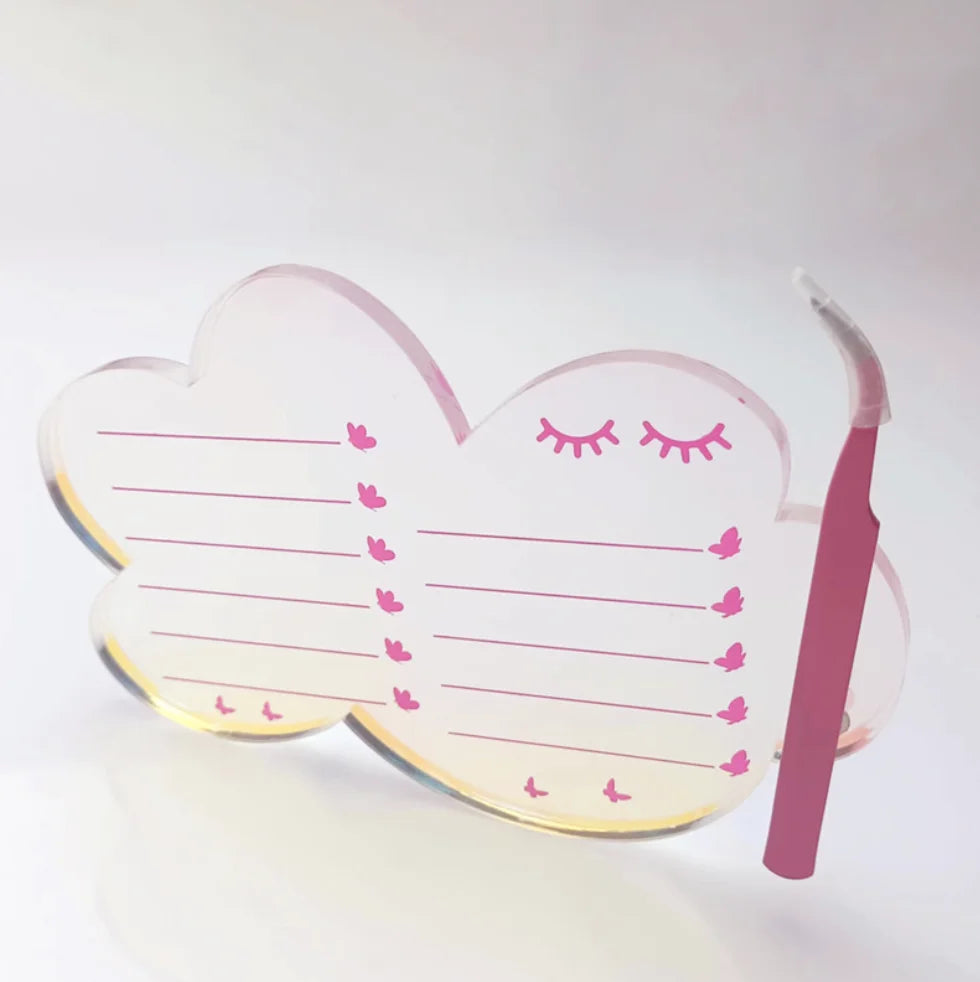 Pink Tweezer Lash Tile Individual Eyelashes Acrylic Lash Tile  for Tweezer Durable Eyelash Storage Organizer