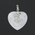 HZ Wholesale Natural Clear Quartz Chakra Healing Crystal Stone Heart Shape Pendant Women Fashion Necklace Heart Jewelry
