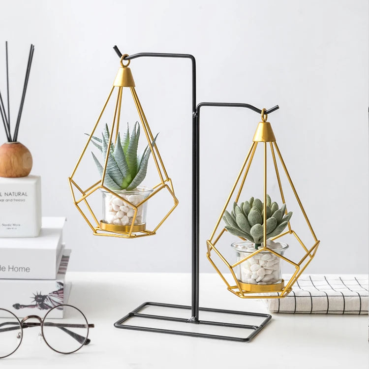 Luxury Modern Iron Plant Ornament with Customizable Color for Living Rooms & Hotels-Stable Durable Earth Day Home Decor
