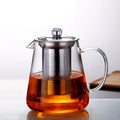 Transparent High Borosilicate Teapot Heat Resistant Glass Tea Pot with Infuser