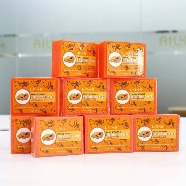 Private Label Papaya Citrus Scent Bright Even Skin Washing Away Impurities Deep Cleansing Moisturizing Whitening Papaya Soap