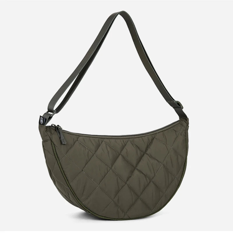 Fashion Quilted Thread Women's Hobos Shoulder Bags Soft Nylon Travel Portable Ladies Crossbody Bag Female Underarm Bag Purse