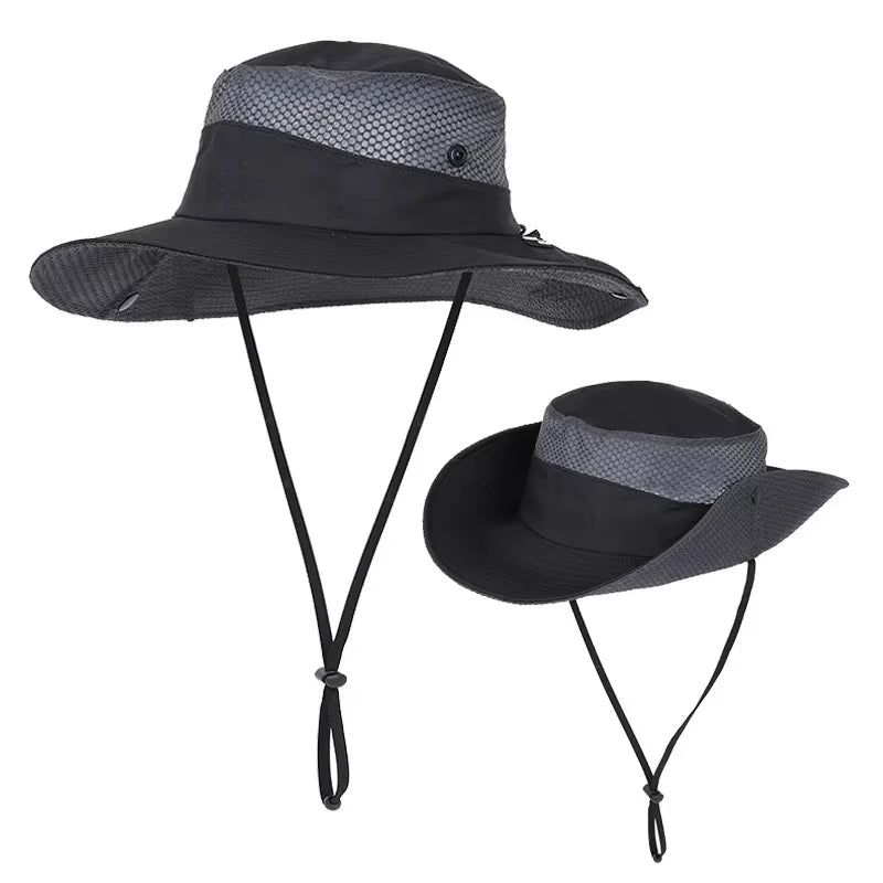 Wholesale Unisex Summer Outdoor Bucket Hat Quick-Drying Wide Brim Polyester for Cycling Mountaineering Fishing Sun Protection