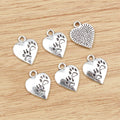 20pcs/lot 17x13mm Antique Silver Plated Heart Handmade Charms Pendant DIY Jewelry Findings for Bracelet Necklace-