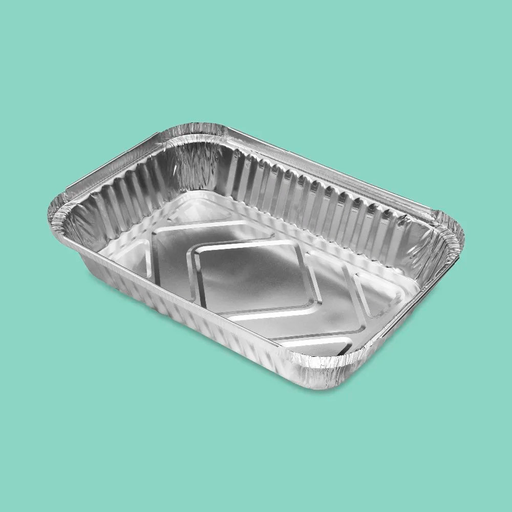 Rectangle Disposable Barbecue Tableware Food Plate Aluminum Foil Container