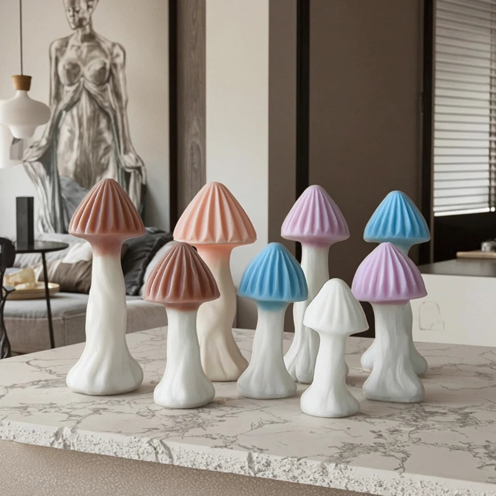 3D Mushroom Aromatherapy Candle Silicone Mold DIY Cartoon Simulation Mushroom Candle Handmade Soap Moulds