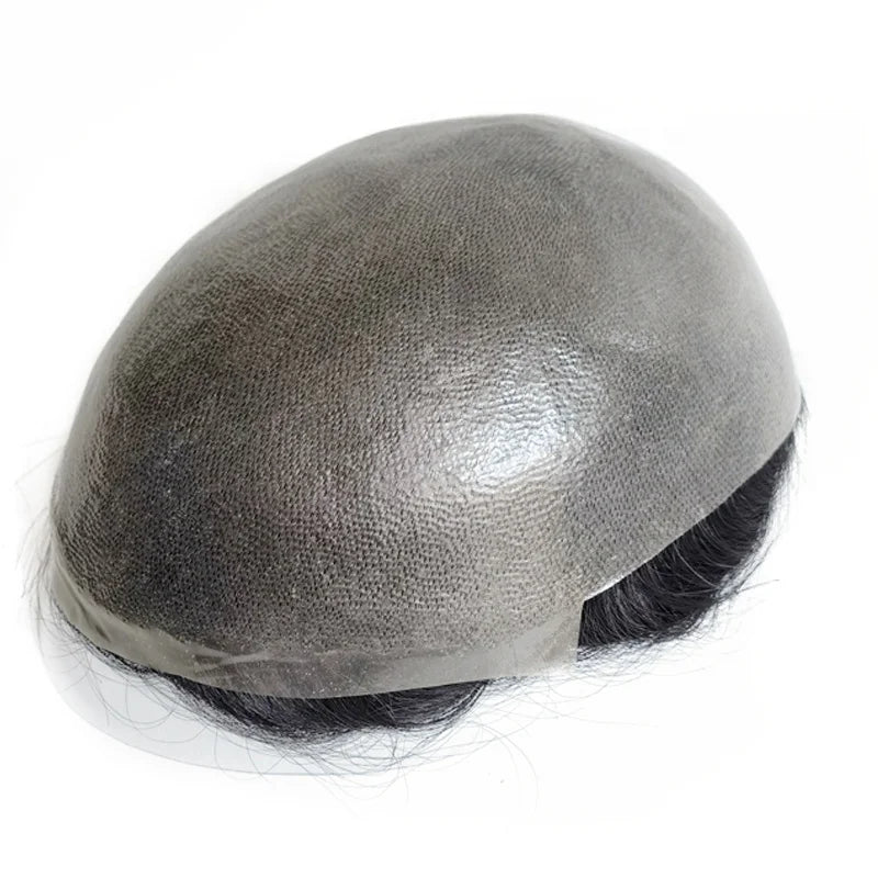 100% Hand Made All Natural Human Hair Full V Loop Thin Skin Base Men Toupee