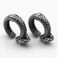 Fashion Clip on Earrings Non Pierced Hip Hop Jewelry Titanium Steel Chunky Snake Clip Earrings