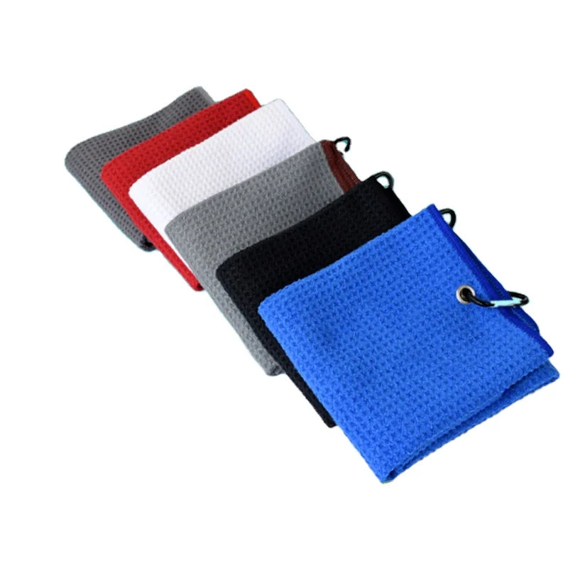 Wholesale 40*60 Rectangle Golf Waffle Sport Towel Microfiber Quick-Dry Eco-Friendly with Hook Clip for Golf Used Absorb Sweat