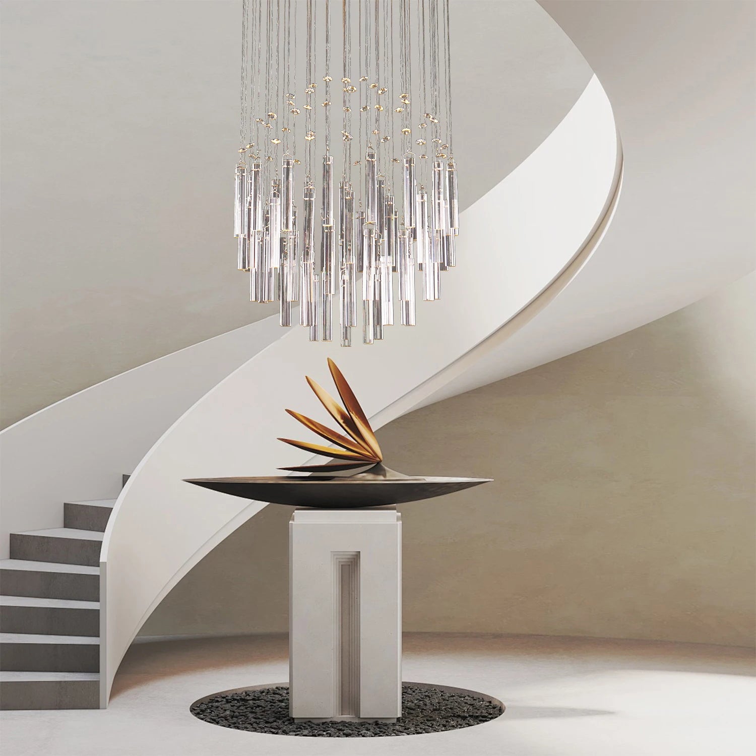 Home Decoration Chandelier Pendant Lights Luxury Crystal for Living Room Stair Hanging Lamp E12 Bulb Led Chandelier