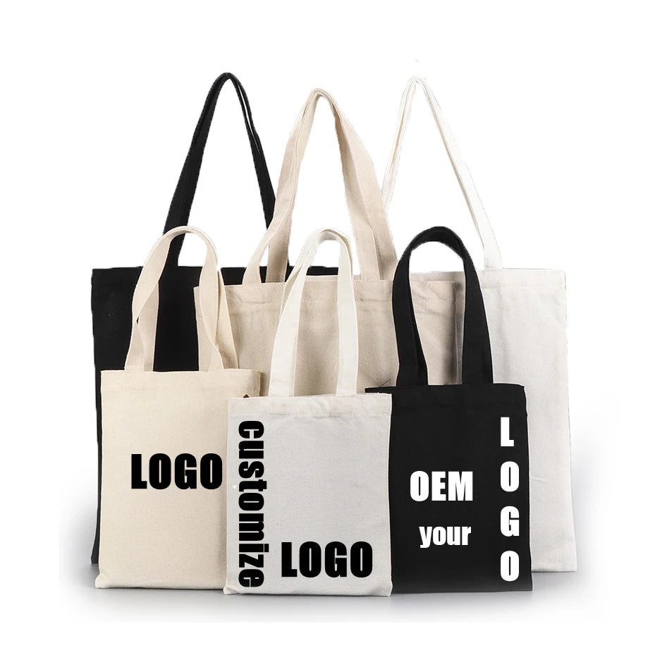 Factory Hot Sell Custom Printed Lunch Beach Shopping Grocery Storage Large Capacity Canvas Cotton Tote Bag